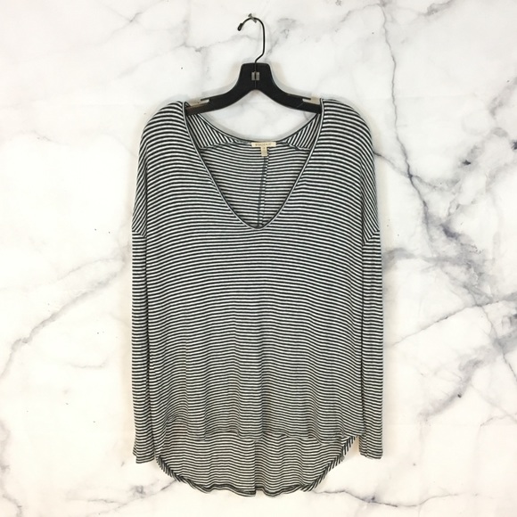 Anthropologie Tops - Anthropologie Bordeaux Striped Long Sleeve Top
